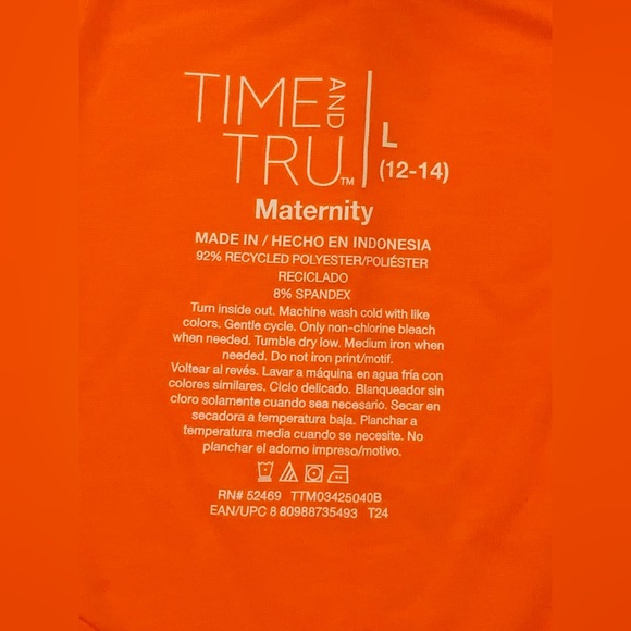Time and Tru Maternity Graphic Tee Orange Size Large (12-14) Halloween Spooky - Picture 9 of 10